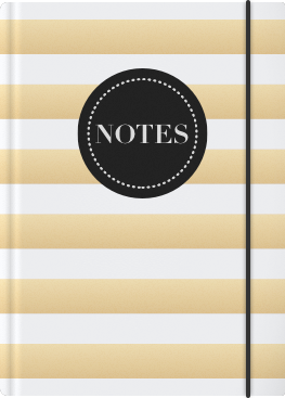 White and Gold Striped Notebook